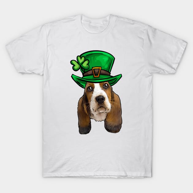 St Patricks Day Basset Hound T-Shirt by whyitsme